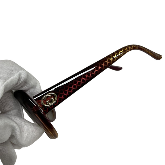 Gucci solbriller bordeaux guld logo