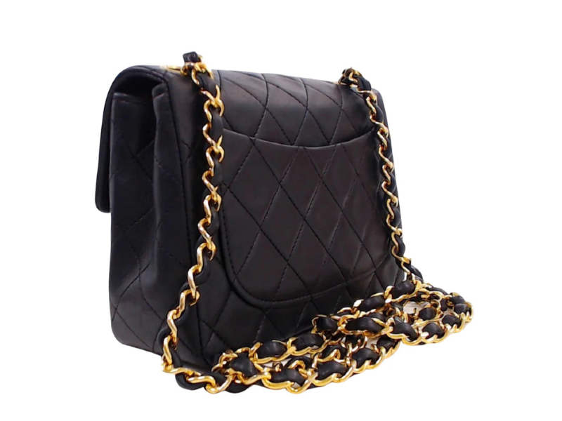 ægte chanel mini sort bagfra preloved