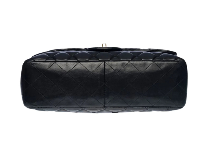 Chanel Classic Jumbo flap bag base view showcasing luxurious lambskin and classic quilted design.
