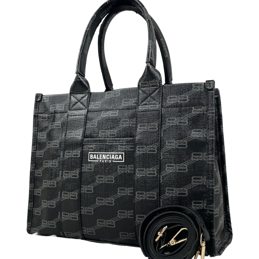 Frontbillede af Balenciaga 2‑Way Tote i sort PVC, preloved stand