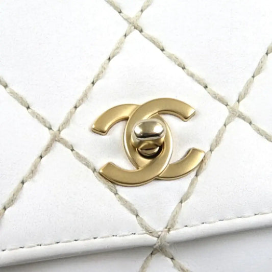 Chanel Classic Medium Single Flap hvid – CC-lås
