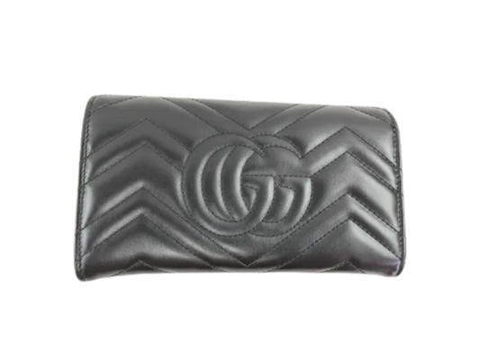 Gucci Marmont pung sort chevron – bagside med GG
