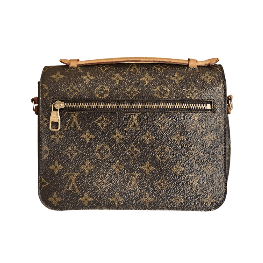 Louis Vuitton Pochette Métis monogram bagside med lynlås – preloved crossbody taske til damer