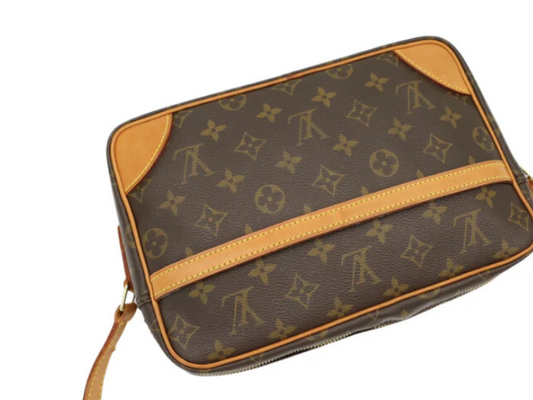 Louis Vuitton Trocadero 27 frontbillede – monogram canvas skuldertaske med justerbar rem
