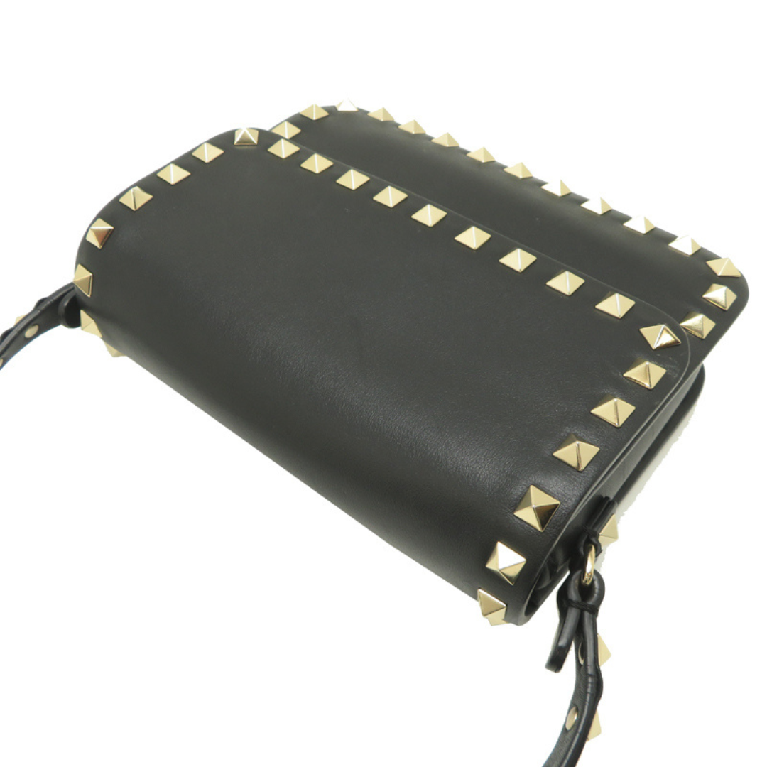 Preloved Valentino Garavani Rockstud skuldertaske sort læder topview
