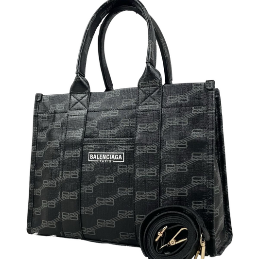 Frontbillede af Balenciaga 2‑Way Tote i sort PVC, preloved stand