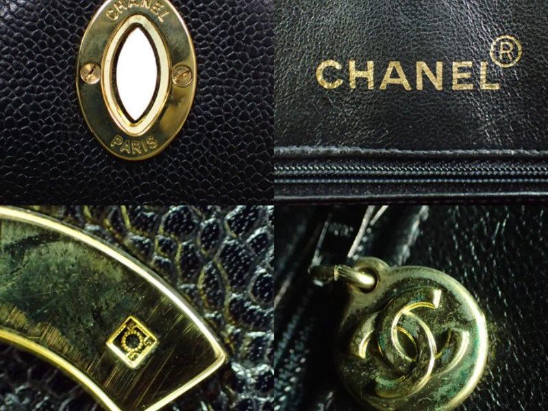 Hardware og detaljer autentisk Chanel Camera Caviar crossbody 