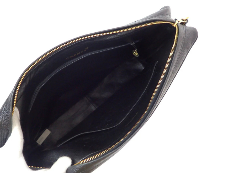Inderside ægte preloved Chanel Camera Caviar taske