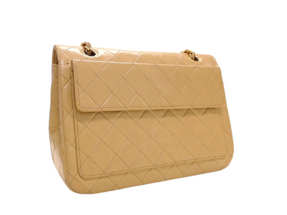 Chanel Beige Full flap lammeskind – bagside