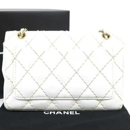 Chanel Classic Medium Single Flap hvid – bagside