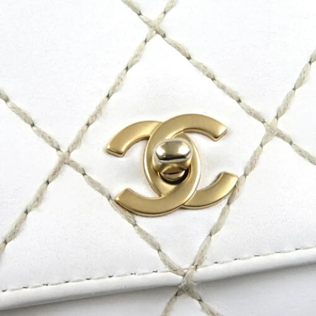 Chanel Classic Medium Single Flap hvid – CC-lås