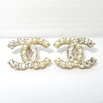 Chanel Coco Mark øreringe B20B i guld med perler og rhinsten