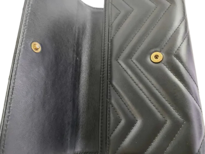 Gucci Marmont pung sort chevron – åbnet 
