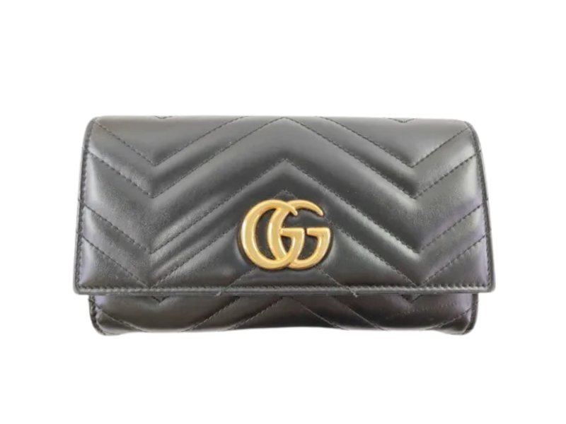 Gucci Marmont pung sort chevron – set forfra