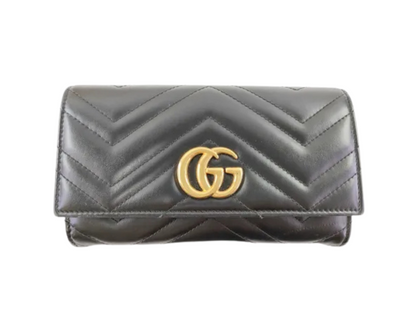 Gucci Marmont pung sort chevron – set forfra