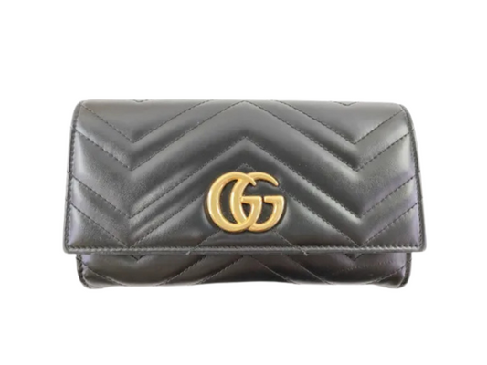 Gucci Marmont pung sort chevron – set forfra