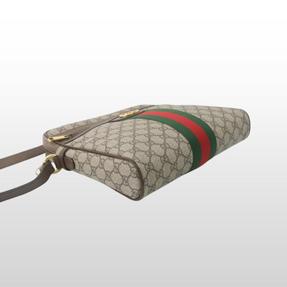 Bund og side af Gucci Ophidia Messenger Crossbody taske i beige canvas – Reluxe.dk