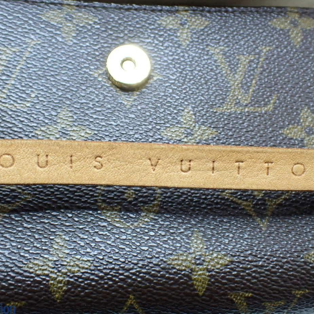 Louis Vuitton logo og læderdetalje på Florentine Pochette M51855