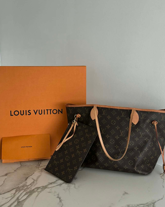 Louis Vuitton Neverfull MM monogram canvas full set preloved