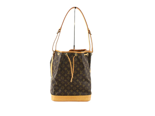 Louis Vuitton Noé bucket bag i monogram canvas med vachetta-læder – preloved luksustaske hos Reluxe.dk
