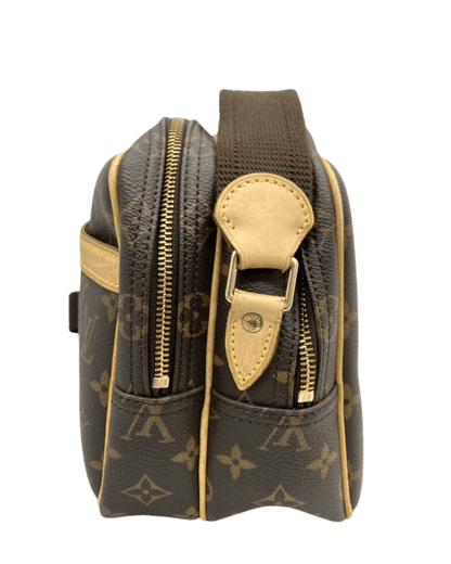 Louis Vuitton Reporter PM Monogram Canvas med ikoniske LV lynlåse og læderdetaljer