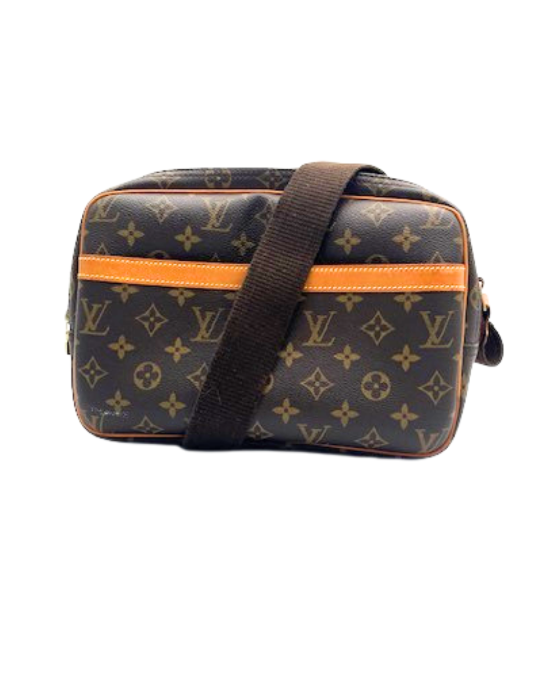 Louis Vuitton Monogram Reporter PM front view – vintage monogram canvas skuldertaske