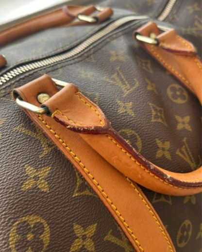 Louis Vuitton Keepall 55 vintage 1982 – nærbillede af håndtag