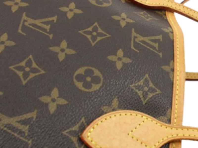 Louis Vuitton Neverfull PM Monogram – Vachetta-læder closeup