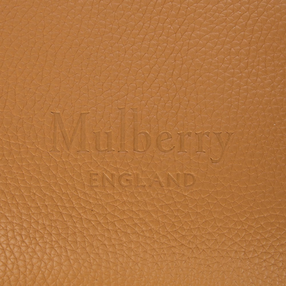 Mulberry Portobello Tote logo præget i læder – detalje på Portobello Tote