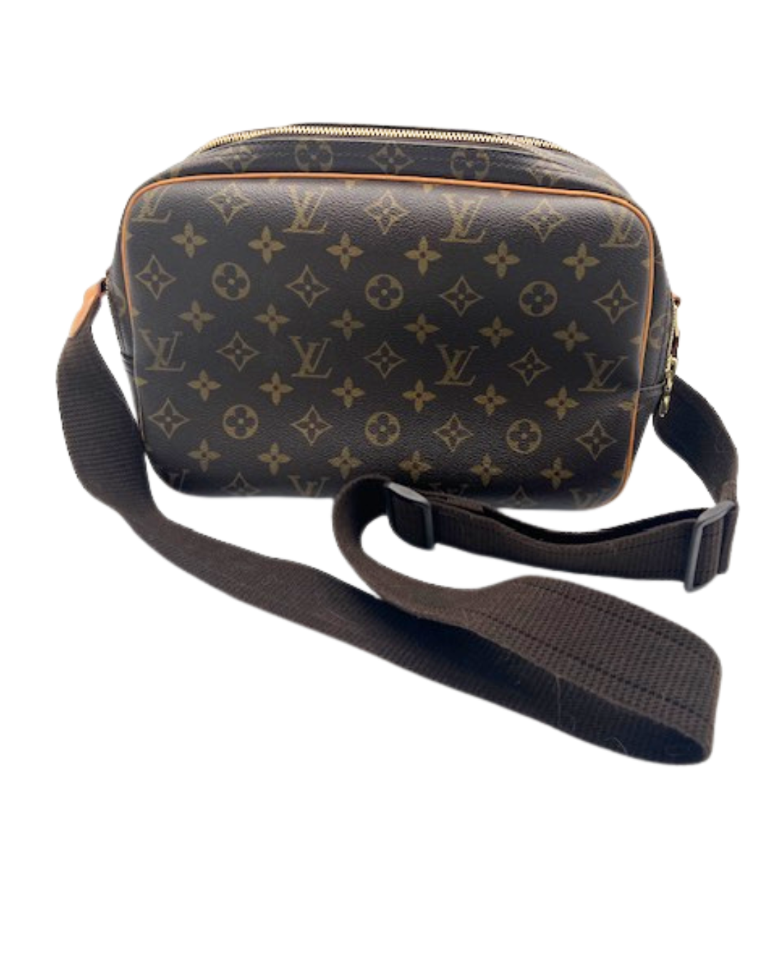 Preloved Louis Vuitton Reporter PM bag view – ikonisk monogram canvas taske bagside