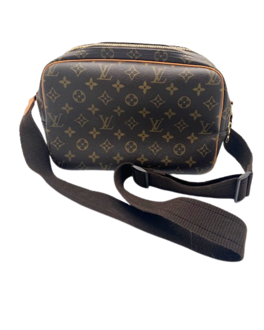 Preloved Louis Vuitton Reporter PM bag view – ikonisk monogram canvas taske bagside